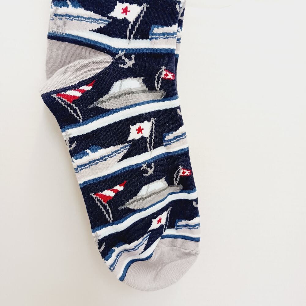 Yo Sox Socks Crew Men Women Yacht Boat Ship Anchor Sailing Nautical Flag Cruise - Picture 6 of 9